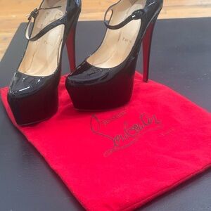 Christian Louboutin Black Patent Leather Lady Daf Heels